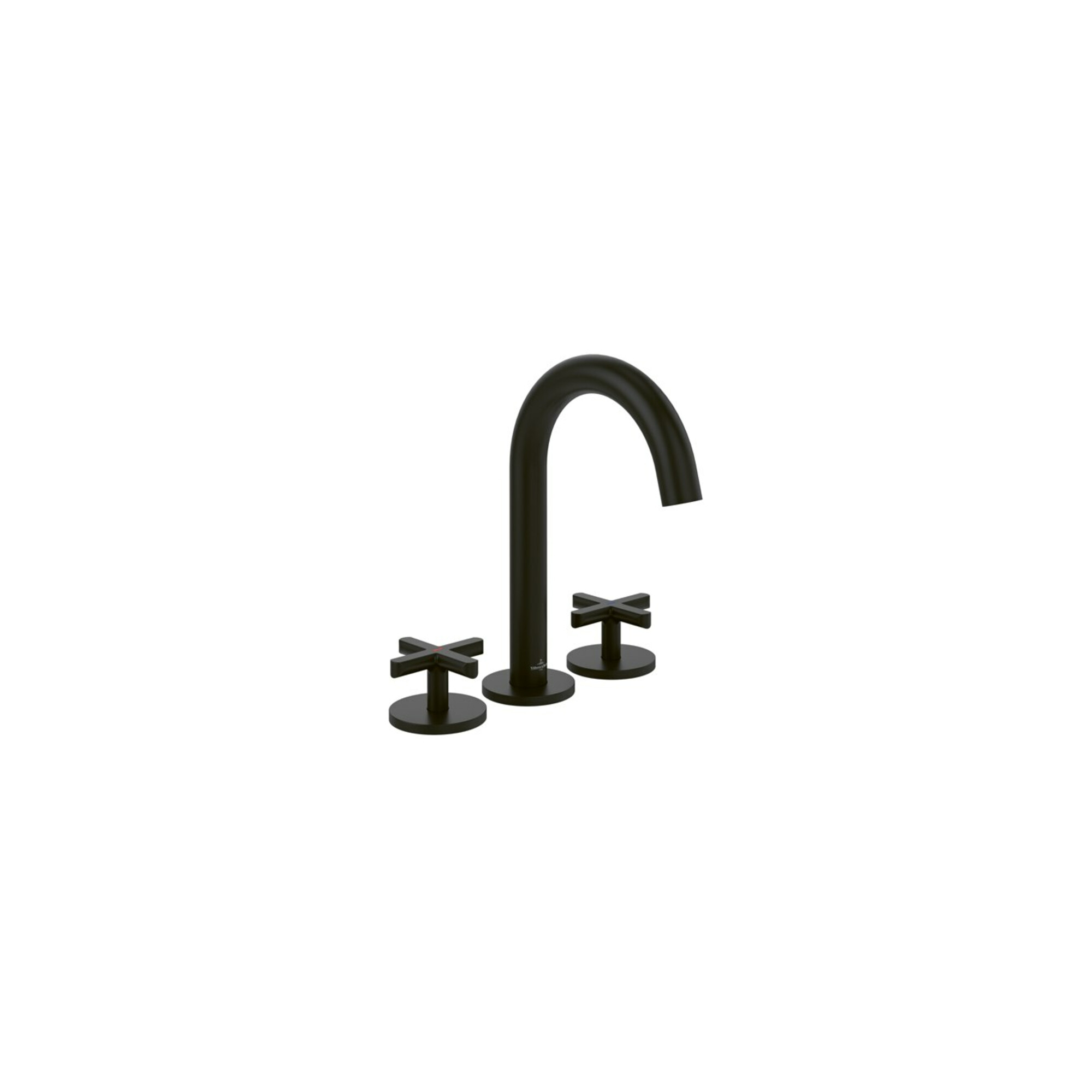 V&B V&B 3-Loch-Waschtischarmatur Loop& Friends Kreuz, ohne Ablaufgarnitur, matt black ; Villeroy & Boch