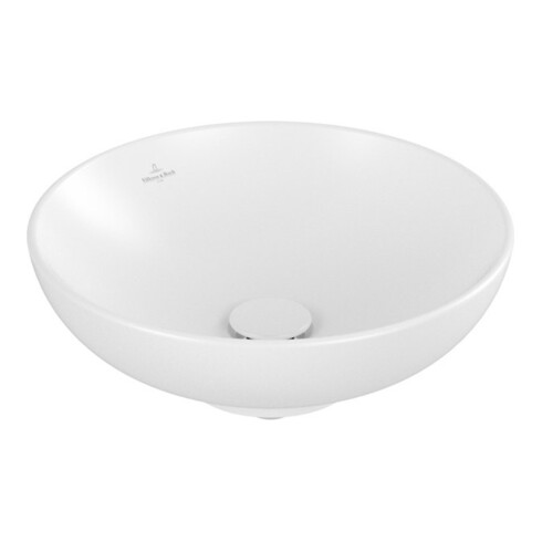 V&B V&B Lavabo à poser Loop & Friends Ø 42 cm, sans trop-plein, blanc brillant C+, sans perçage robinet