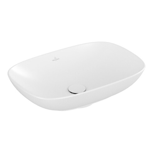 V&B V&B Lavabo à poser Loop & Friends 56x38 cm, avec trop-plein, blanc brillant C-plus, rectangulaire