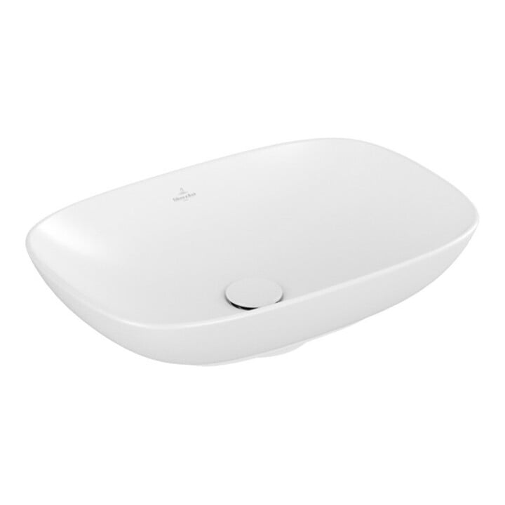 V&B V&B Lavabo à poser Loop & Friends 56x38 cm, avec trop-plein, blanc brillant C-plus, rectangulaire