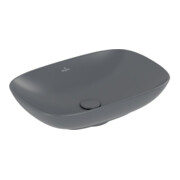 V&B V&B Lavabo à poser Loop & Friends 56x38 cm, avec trop-plein, graphite C-plus, rectangulaire