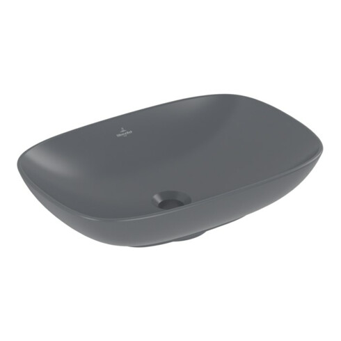 V&B V&B Lavabo à poser Loop & Friends 56x38 cm, avec trop-plein, graphite C-plus, rectangulaire