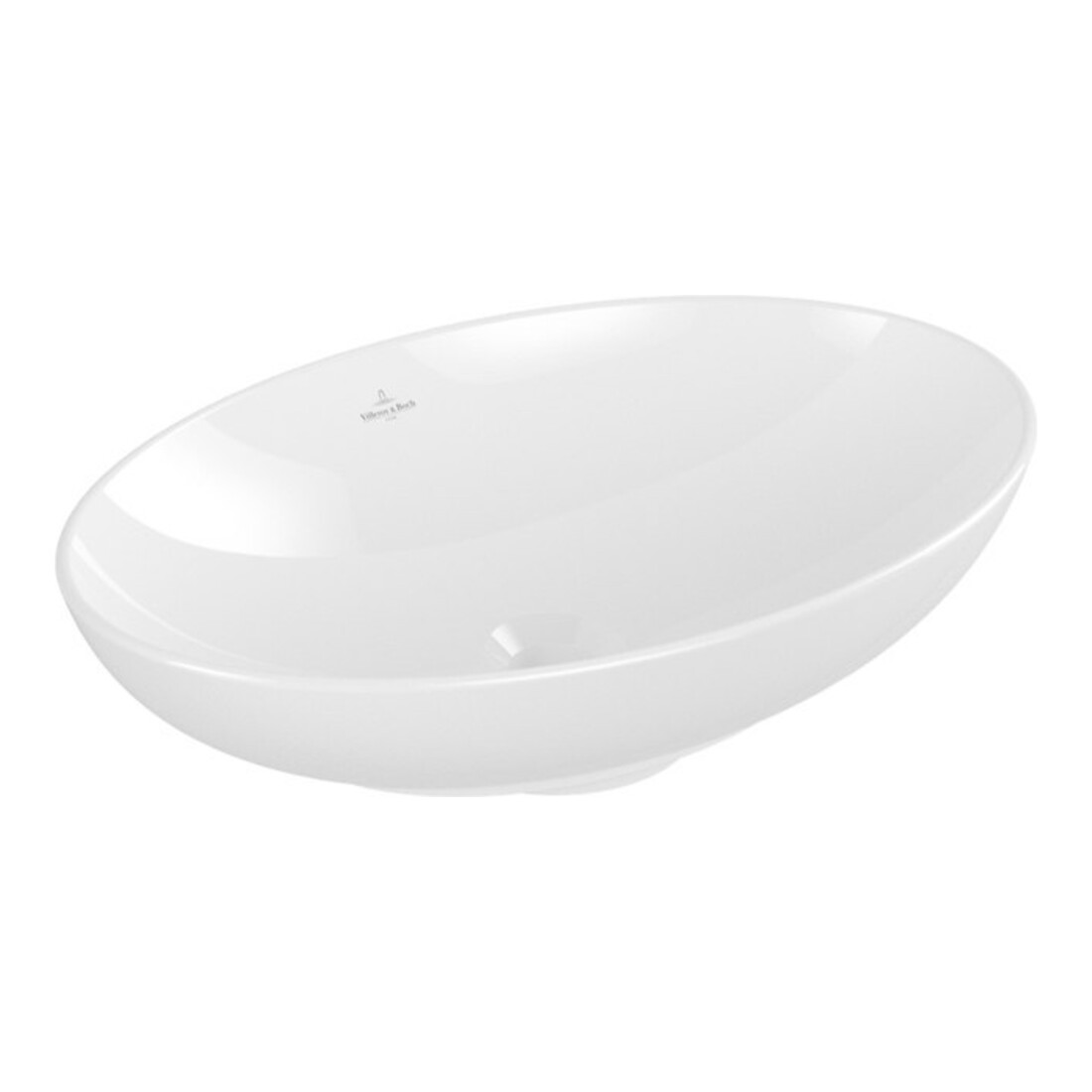 V&B V&B Lavabo à poser Loop & Friends 56x38 cm, sans trop-plein, blanc C+, ovale, sans trou robinet