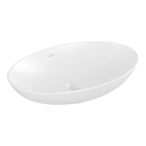 V&B V&B Lavabo à poser Loop & Friends 62x42 cm, sans trop-plein, blanc C+, ovale, sans trou de robinet
