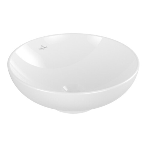 V&B V&B Lavabo à poser Loop & Friends d 42 cm, sans trop-plein, blanc C+, sans trou de robinetterie