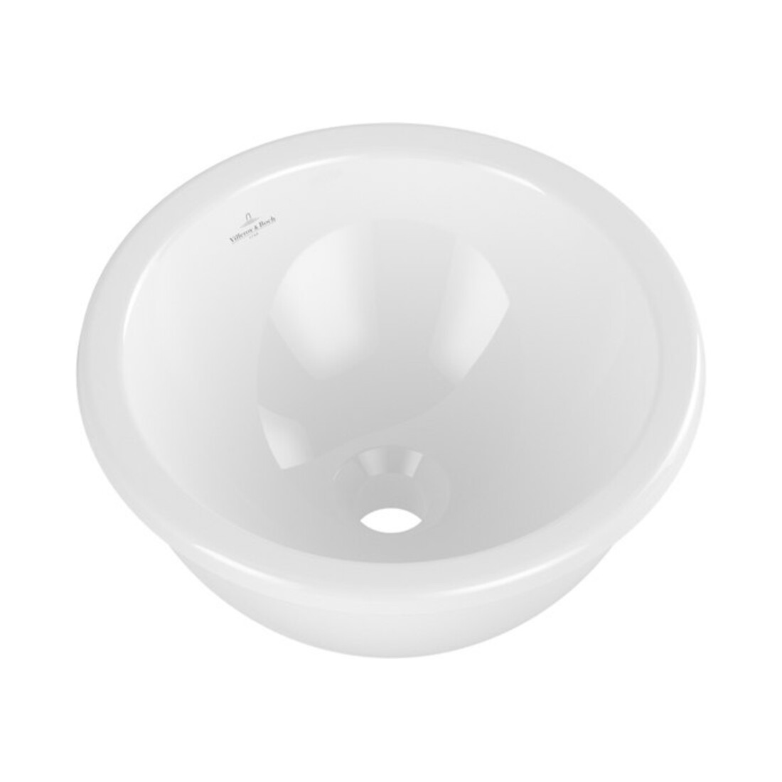 V&B V&B Lavabo sous plan Loop & Friends rond, sans trou robinet, avec trop-plein, Ø 33 cm, blanc C-plus