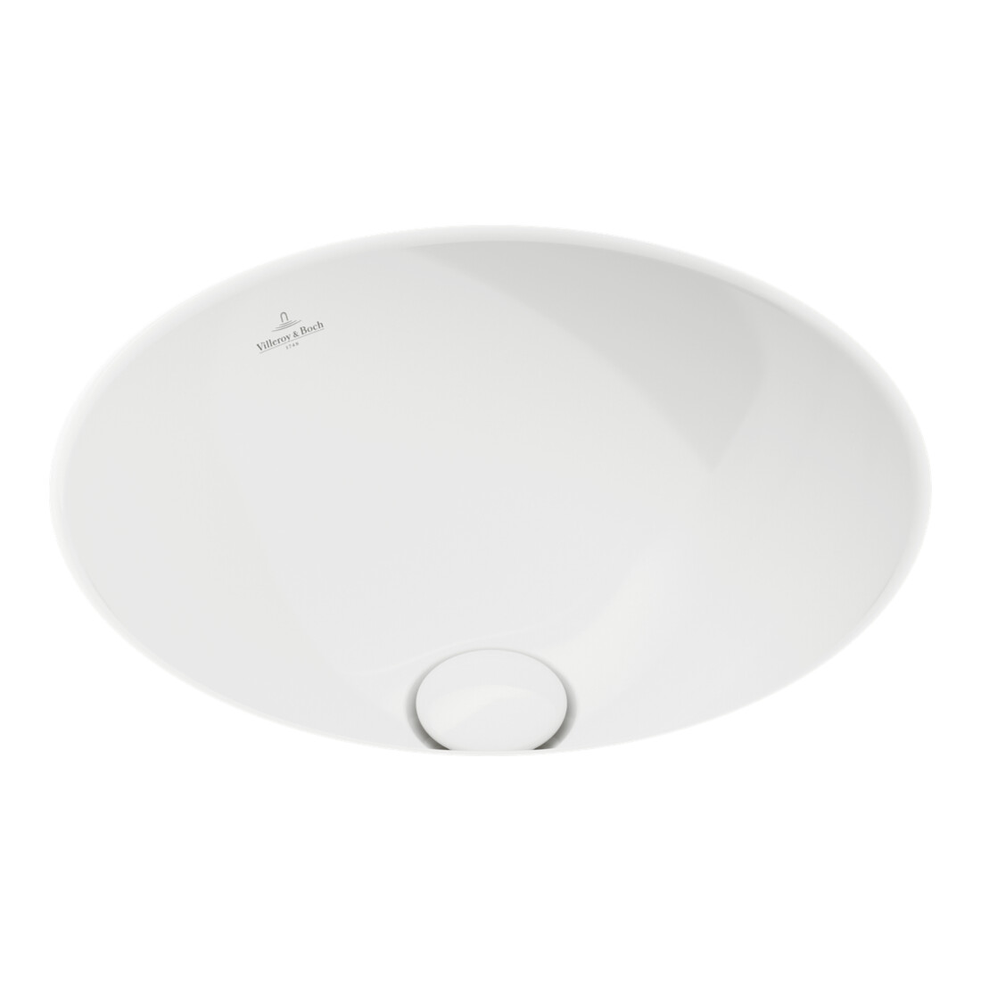 V&B V&B Lavabo sous plan Loop & Friends rond, sans trou robinet, avec trop-plein, Ø 33 cm, bleu C+