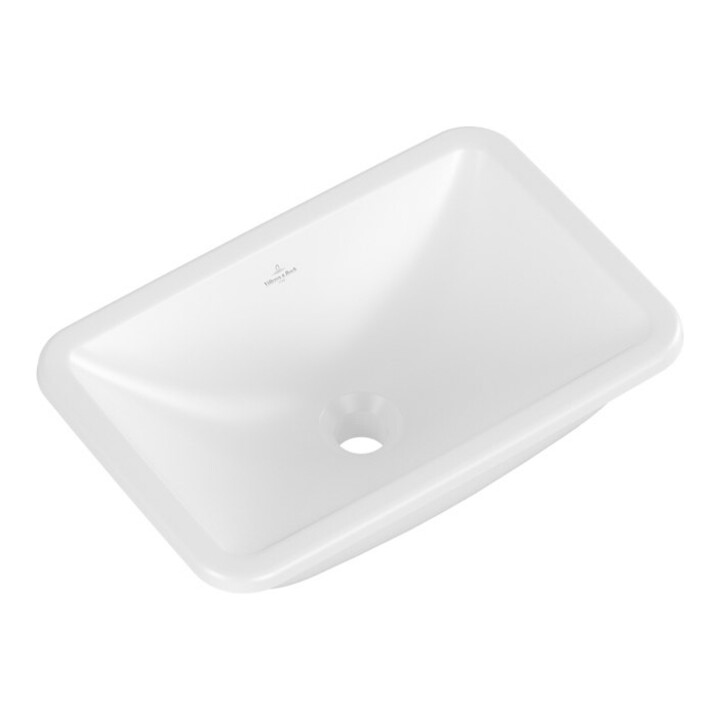V&B V&B Lavabo sous plan Loop & Friends sans trou de robinet, avec trop-plein, 51x34 cm, blanc mat C+