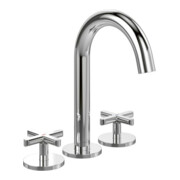 V&B V&B Robinet de lavabo 3 trous Loop& Friends, poignée croix, sans garniture de vidage, chrome