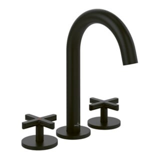 V&B V&B Robinet lavabo 3 trous Loop & Friends Croisillon, sans garniture, noir mat
