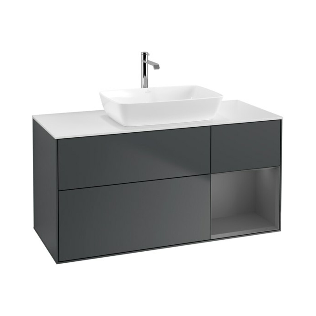 V&B V&B Waschtischunterschrank Wandbeleuchtung Finion 120cm, Pl wm, Rg A m Lac, md bl. m Lac