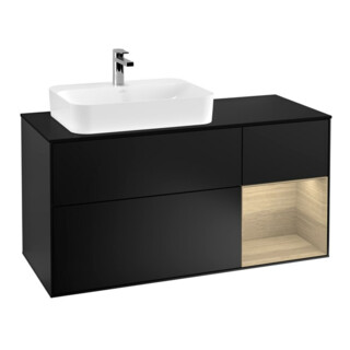 V&B V&B Waschtischunterschrank Wandbeleuchtung Finion 120cm, Plb m, Reg re Oa ven, bla m Lac