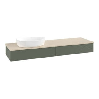 V&B V& BWT-Unterschrank mit Frontstruktur Antao 160x50cm, WBP botti., lea gre. m Lac
