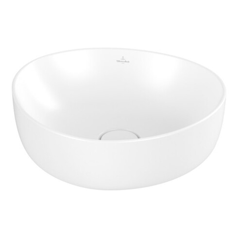 V&B Vasque à poser ANTAO 40x39,5cm, asym., sans trop-plein, blanc brillant C-plus