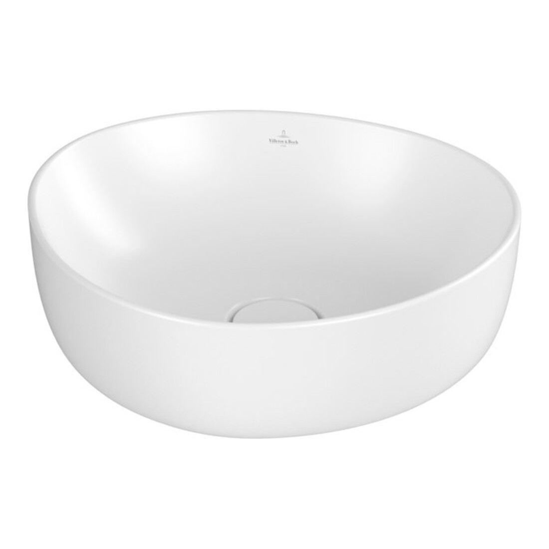 V&B Vasque à poser ANTAO 40x39,5cm, asym., sans trop-plein, blanc brillant C-plus
