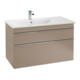 V&B VENTICELLO Meuble-lavabo 100x50cm, avec robinetterie, trop-plein, gauche, blanc-1