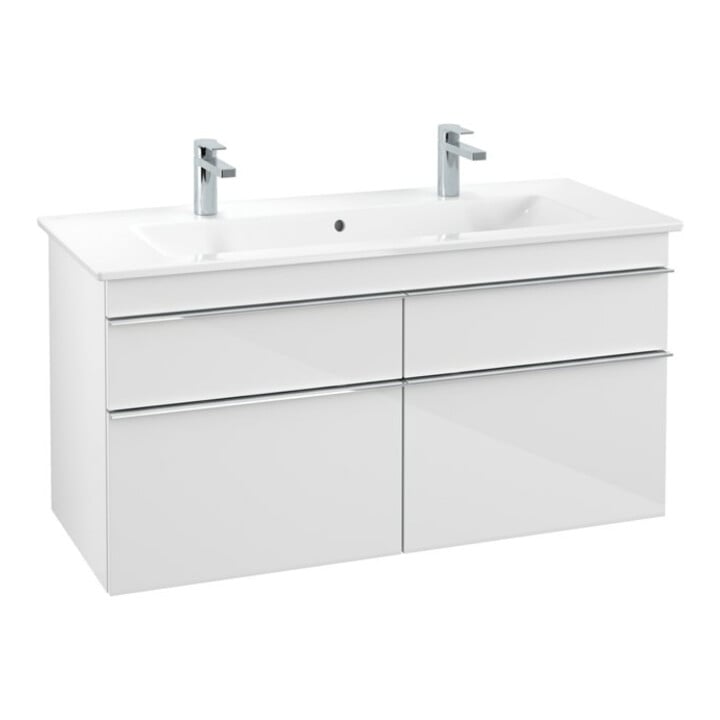 V&B Venticello Meuble sous lavabo 115,3x59x50,2 cm, chrome, blanc brillant