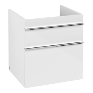V&B Venticello Meuble sous lavabo 55,3x59x50,2 cm, chrome, blanc brillant