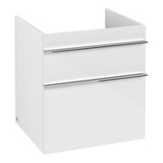 V&B Venticello Meuble sous lavabo 55,3x59x50,2 cm, chrome, blanc brillant
