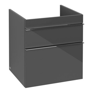 V&B Venticello Meuble Sous-Lavabo 55,3x59x50,2cm, Poignée Chrome, gris brillant