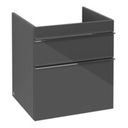 V&B Venticello Meuble Sous-Lavabo 55,3x59x50,2cm, Poignée Chrome, gris brillant