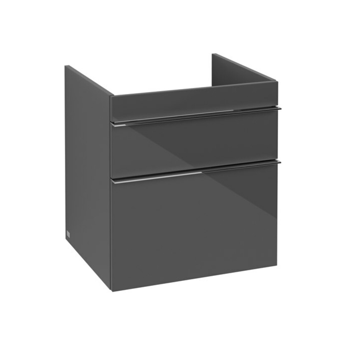 V&B Venticello Meuble Sous-Lavabo 55,3x59x50,2cm, Poignée Chrome, gris brillant