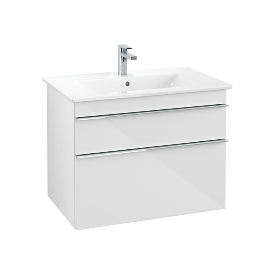 V&B Venticello Meuble sous lavabo 75,3x59x50,2cm, chrome, blanc brillant