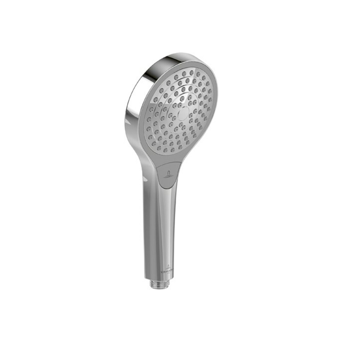 V&B Verve Handbrause d 110 mm, 3 Strahlarten, mit Rückfluss, weiß, mit blau