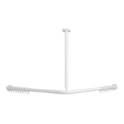 V&B Vicare Barre de douche fonction 100x100 cm, blanche, pour rideau, d’angle