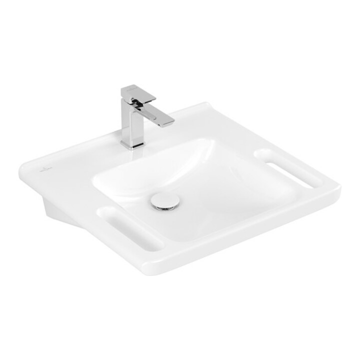 V&B Vicare Lavabo 60x55 cm, avec trou robinet, sans trop-plein, blanc