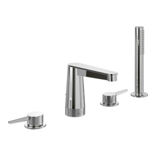 V&B Vierloch-Wannenrandarmatur Conum mit Handbrause, chrom