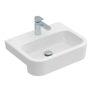 V&B Vorbauwaschtisch Architectura 55x43cm, 1 Hahnl., o. ÜL, weiß C-plus