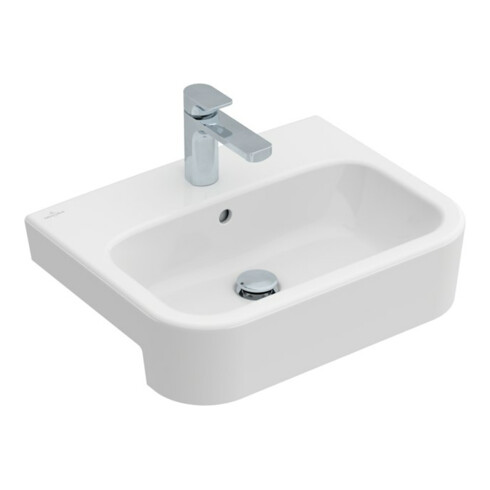 V&B Vorbauwaschtisch Architectura 55x43cm, 1 Hahnloch, mit Überlauf, weiß