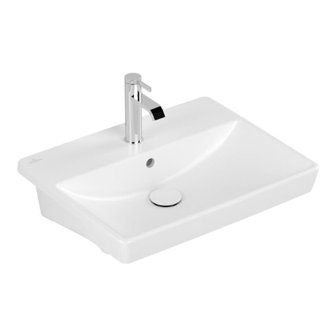V&B Vorbauwaschtisch AVENTO 55x44cm, 1 HL, m ÜL, stone white C-plus
