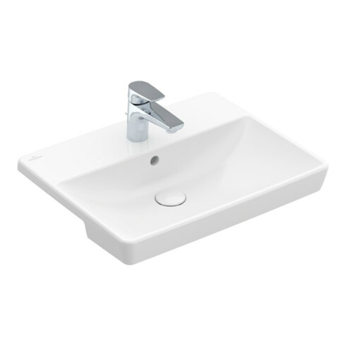 V&B Vorbauwaschtisch AVENTO 55x44cm, 1 HL, mit Überlauf, weiß C-plus