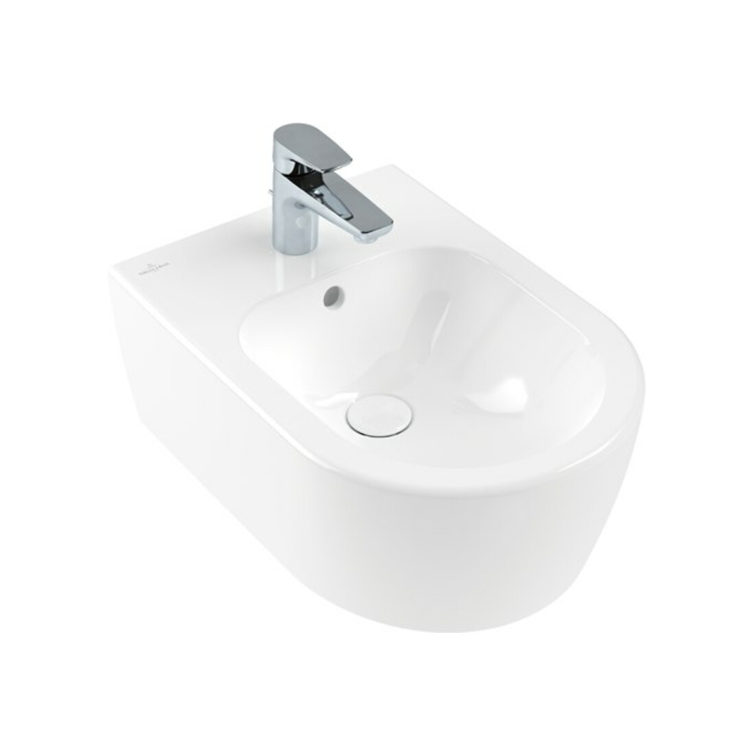 V&B Wand-Bidet AVENTO 37x53cm, 1 Hahnloch, mit Überlauf, weiß