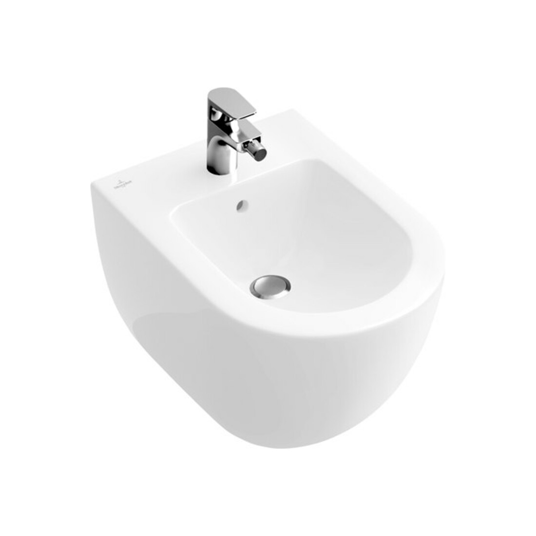 V&B Wand-Bidet Subway 2.0 compact 35,5x48cm, 1 HL, Überlauf, weiß C-plus