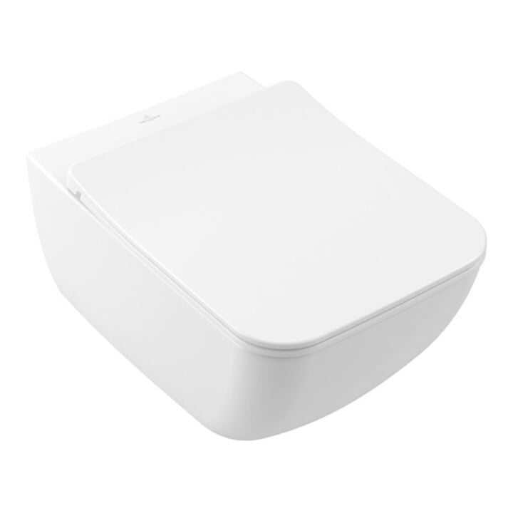 V&B Wand-WC, Tiefspüler VENTICELLO 37,5x56cm, D-Flush, randlos, st. wh. C+