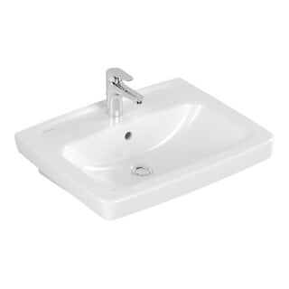 V&B Waschbecken Newo 60x47cm, we, eck., 1 Hahnl., m Überlauf