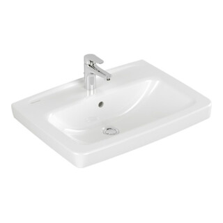 V&B Waschbecken Newo 65x47cm, we, eck., 1 Hahnl., m Überlauf