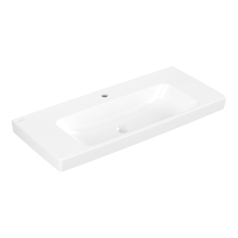 V&B Waschtisch Architectura 100x44,5cm, 1 Hahnl., o. Überlauf, weiß