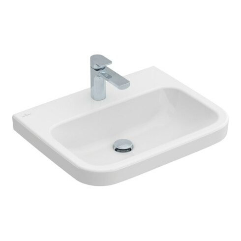 V&B Waschtisch Architectura 60x47cm, 1 Hahnloch, ohne Überlauf, weiß