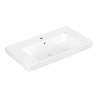 V&B Waschtisch Architectura 80x44,5cm, 1 Hahnl., m ÜL, weiß C-plus