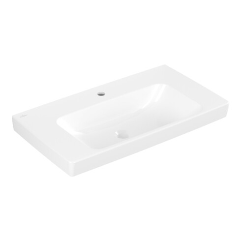 V&B Waschtisch Architectura 80x44,5cm, 1 Hahnl., o. ÜL, weiß C-plus