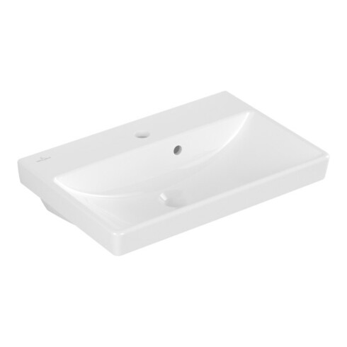V&B Waschtisch Compact AVENTO 55x37cm, 1 Hahnloch, mit Überlauf, weiß