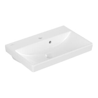 V&B Waschtisch Compact AVENTO 55x37cm, 1 Hahnloch, mit Überlauf, weiß