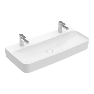 V&B Waschtisch Finion 100x47cm, 2 HL, ohne Überlauf, weiß C+