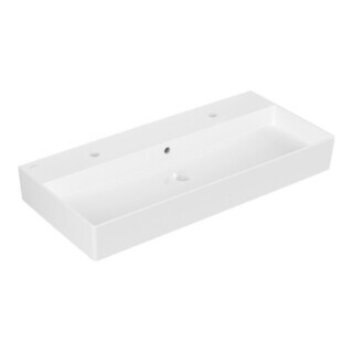 V&B Waschtisch Memento 2.0 100x47cm, gs, 2xHahnloch, m Ü, we alp C+
