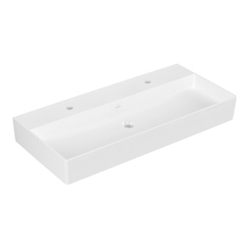V&B Waschtisch Memento 2.0 100x47cm, gs, 2xHahnloch, o Ü, we alp C+
