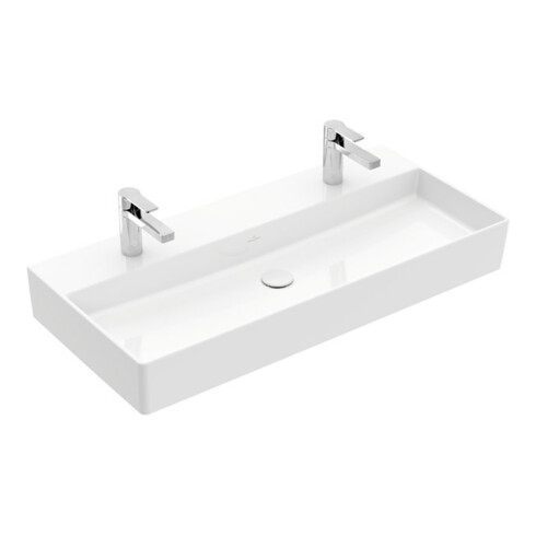V&B Waschtisch Memento 2.0 100x47cm, gs, 2xHahnloch, o Ü, we alp C+